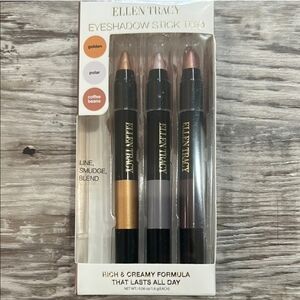 Ellen Tracy Eyeshadow Stick Trio - Golden, Polar, Coffee Beans NIB